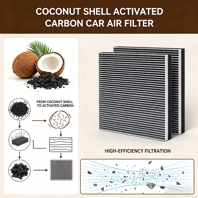 Filtru de aer de habitaclu auto Strat de carbon