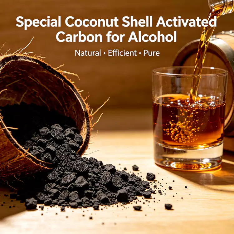 Carbon de coajă de nucă de cocos pentru purificarea alcoolului și alcoolului
